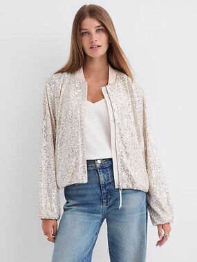 NWT - Loft - Sequin Bomber Jacket - XL